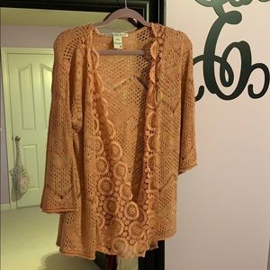 Lacey coral coverup/sweater